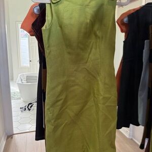 David Meister Lime Green Midi Dress